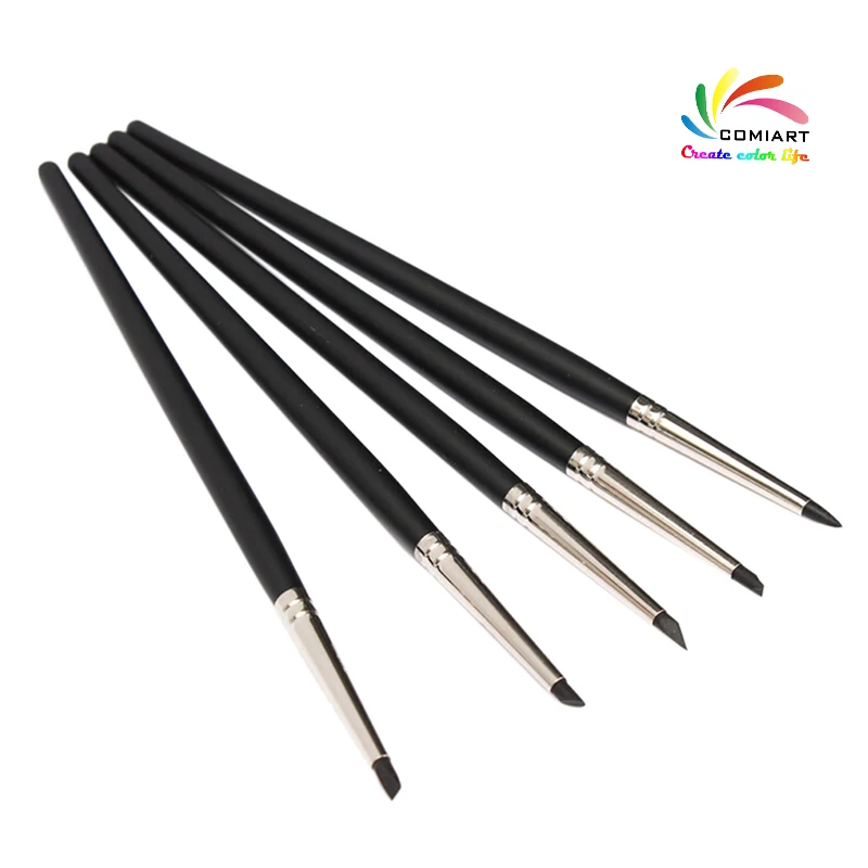 

5Pcs Polymer Clay Tools Carving Craft Brush Pottery Tools Clay Sculpture Nail Art Tools Pottery Ceramics Tool Color Shapers