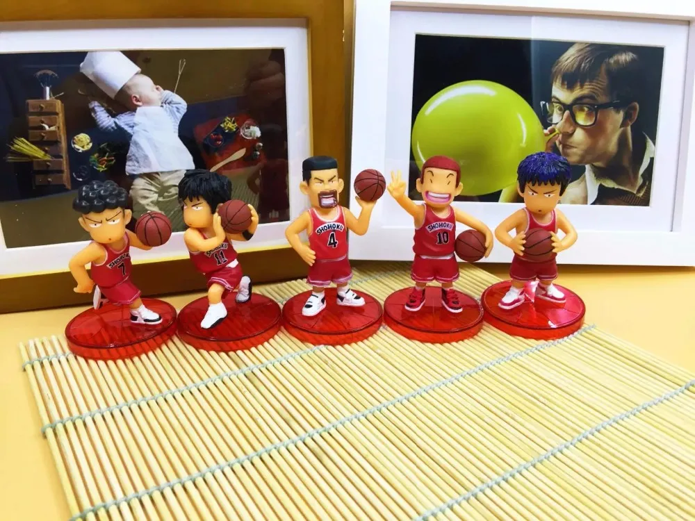 5 шт./лот Японии аниме 8 см Slam Dunk PVC Фигурки Баскетбол Sakuragi Hanamichi игрушки