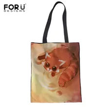 FORUDESIGNS/Мультяшные акварельные принты кошек, сумка для покупок для девочки-подростка, милые животные, эко-сумки, сумки для покупок, женские пляжные сумки
