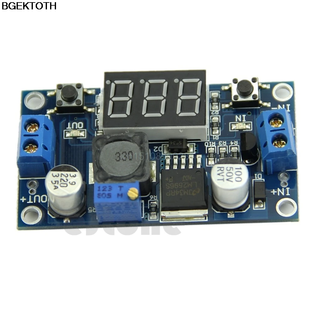 

1pc DC LM2596 4.0~40 to 1.3-37V LED Voltmeter Buck Step-down Power Converter Module