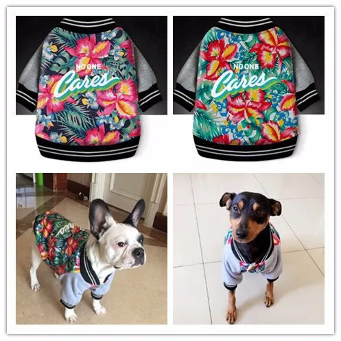

Fashion flower print pet dog puppy cat hoodies jacket small puppy Dog Clothes Costumes Casual quality dogs wear