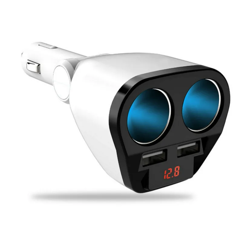 Автомобильный Разветвитель Прикуривателя 2 розетки адаптер 12 24 В Выход Dual USB
