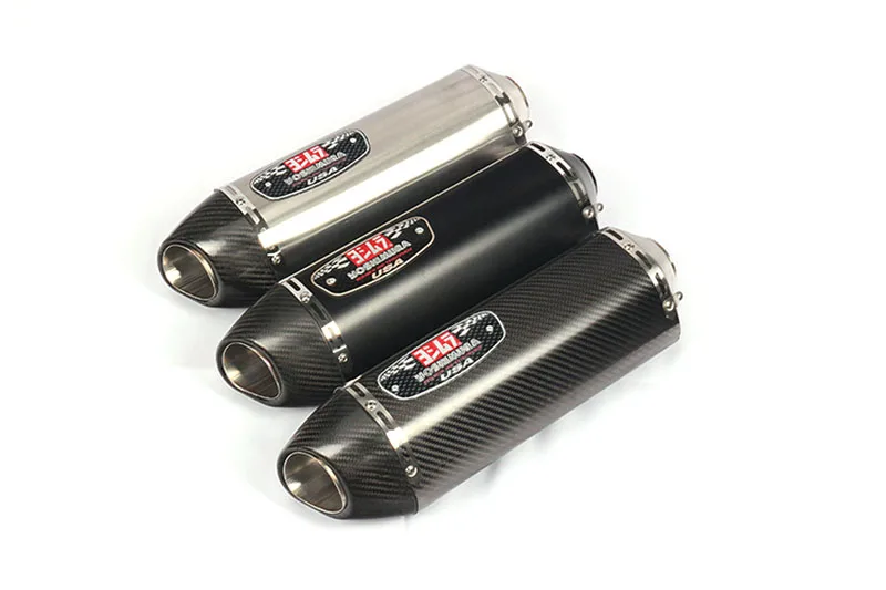 TKOSM 51mm Universal de Escape de la motocicleta R77 de fibra de carbono silenciador de Escape Moto de carreras para CBR650 1000 CB650F GSXR600 750 MT09
