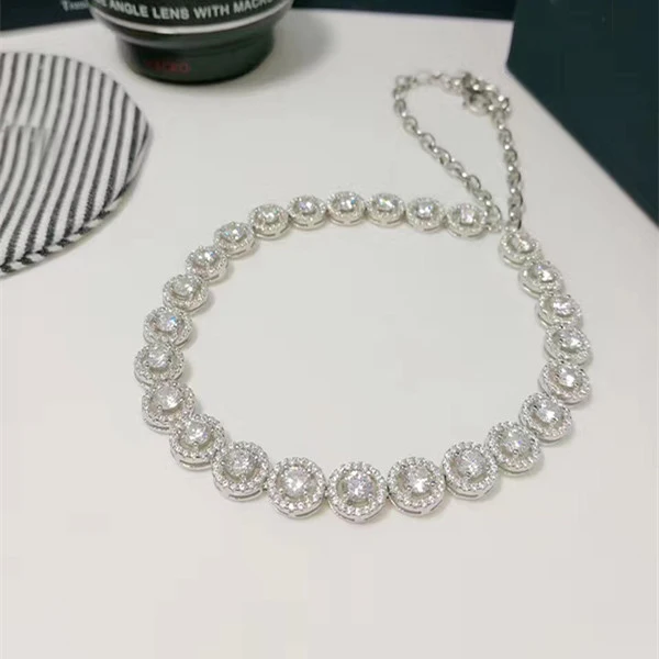 

Designer Fashion 925 Sterling Silver Jewelry 3A Cubic Zirconia Party Necklace