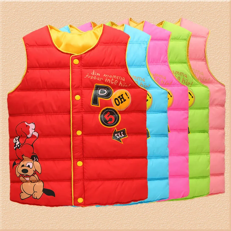 

Children's Vest Jackets Kids Autumn Winter Cotton Warm Clothes Girls Boys Vest Baby Waistcoat Children Outerwear Coat Clothing