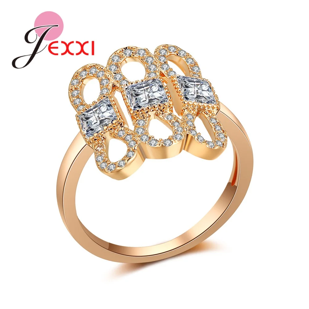Anillo de circonia cúbica para mujer, sortija elegante, delicada, con símbolo Noble, Color oro rosa, joyería con forma de 888