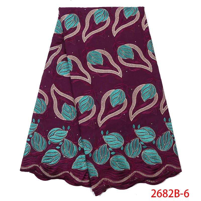 

African Swiss Lace Fabric 2019 High Quality Cotton Dry Lace with Stones Nigerian Lace Fabrics for Dress AMY2682B