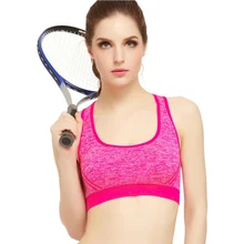 Женские Спорт Йога Топ Фитнес Для женщин для тренировок и бега спортивный бюстгалтер-борцовка бак нижнее белье с подкладками теннис укороченный j2