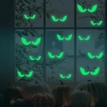 Nicro 18 шт./компл. Хеллоуина зеленый Светящиеся в темноте глаза стены Стекло Стикеры наклейки светящиеся украшения# Oth53