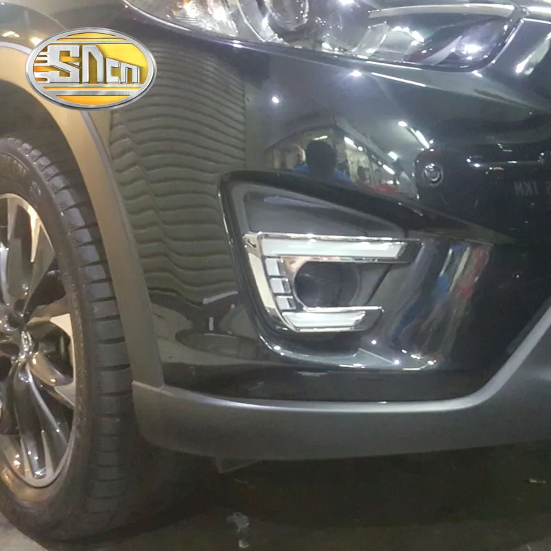 SNCN светодиодный дневные ходовые огни светильник для Mazda CX-5 CX5 2013, автомобильные аксессуары Водонепроницаемый АБС 12 В DRL Противотуманные фары украшения