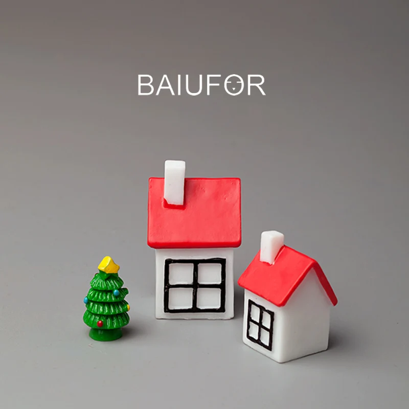 BAIUFOR миниатюрный Снежный домик, рождественское здание, сказочный сад, миниатюры, Террариум, статуэтки, настольный и домашний декор