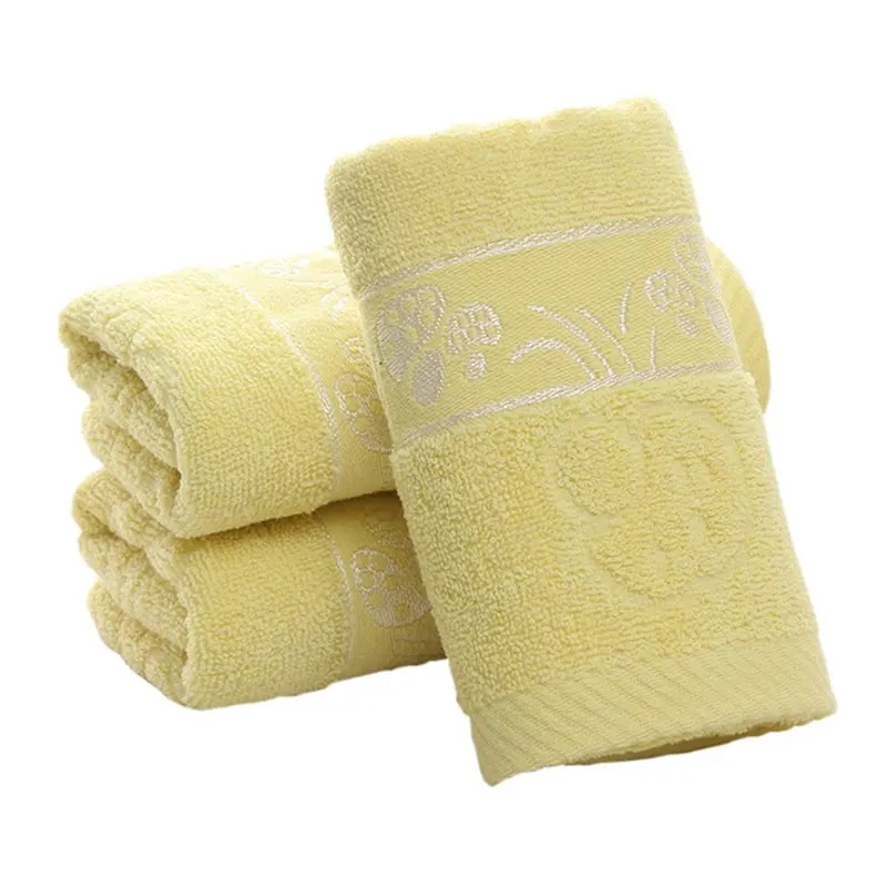 yellow Urijk, 1 шт., мягкое жаккардовое полотенце для ванной комнаты, полотенце для лица, впитывающее, одноцветное, банное полотенце, хлопок, взрослые полотенца для лица и рук, 33*74 см - Цвет: yellow
