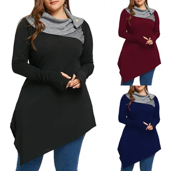 

Irregular Women Fashion Long Sleeve Hoodie Sweatshirt Harajuku Jumper Hooded Pullover Tops Casual Loose Blue Female Autumn Coat
