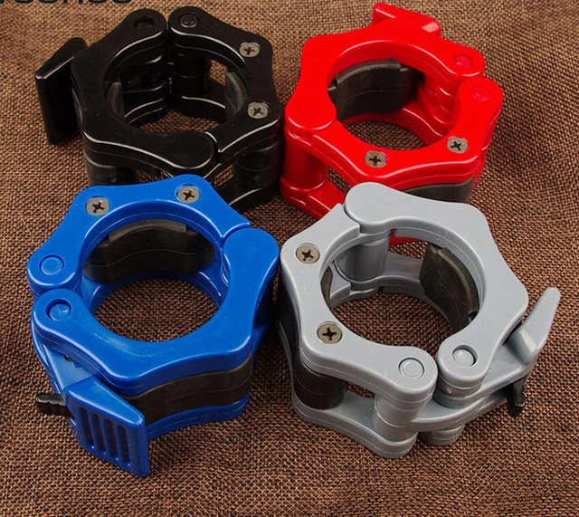 US $6.45 1 Pair Olympic 2 Spinlock Collars Barbell Collar Lock Dumbell Clips Clamp Weight lifting Bar Gym D