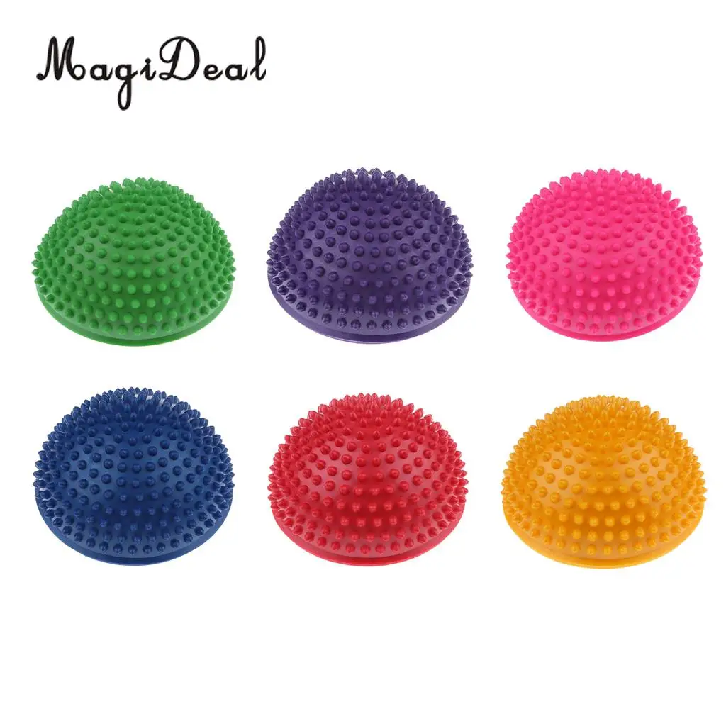 6 Pieces Hedgehog Styled Balance Pod Half Ball Physical Fitness Exercise Balance Trainner for Kids Adults Outdoor Sport Toys