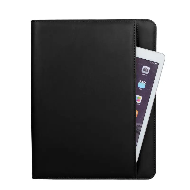 PU Leather Manager Folder with 6000 mAh Power Bank Document Covers Business Supply Padfolio Office Accesorries Support Customize