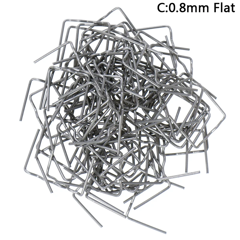 100 шт./компл. Универсальный Precut 0,6 мм-0,8 мм горячая волна плоские скобы для пластиковый степлер ремонт сварщика инструмент для ремонта оптом