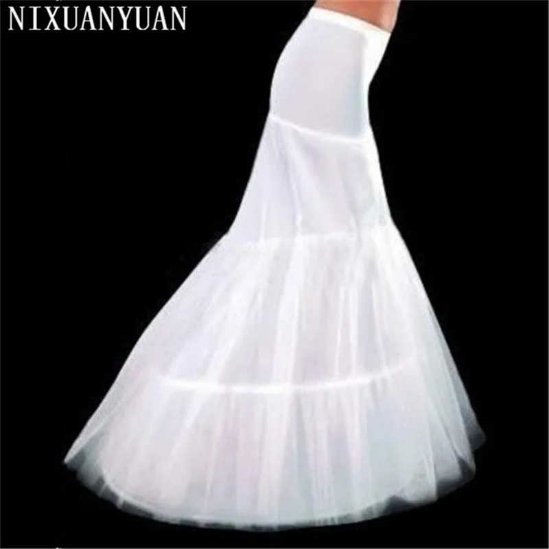 

NIXUANYUAN Wholesale Free Shipping Hot Sale Cheap High Quality Mermaid Petticoat 2 Hoops White Wedding Crinoline 2023 New Arriva