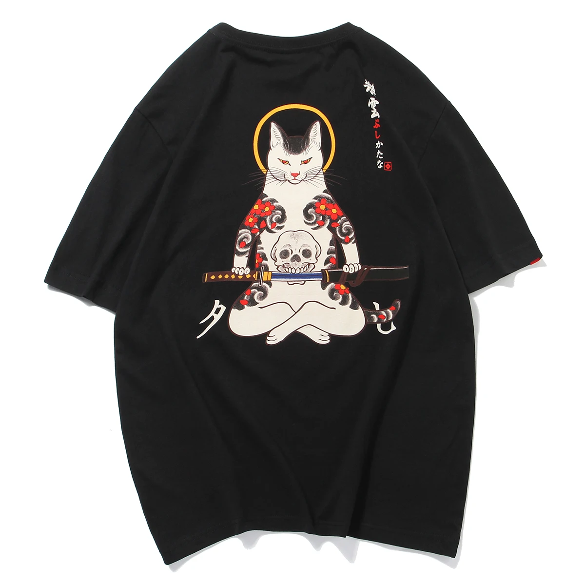 

Summer 2019 New Cat Pattern Japan Style T-Shirt Men