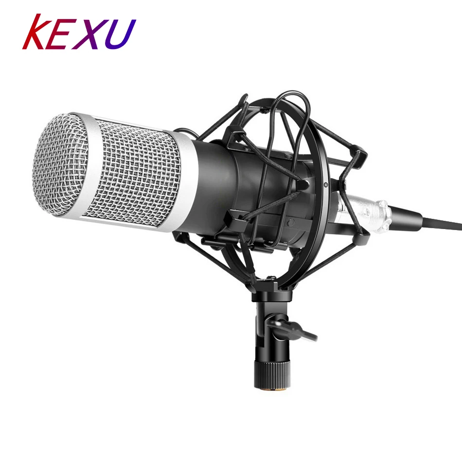 

KEXU BM-800 Professional Microphone Condenser Microphone for Video Recording Radio Studio Microphone for Computer+Shock Mount