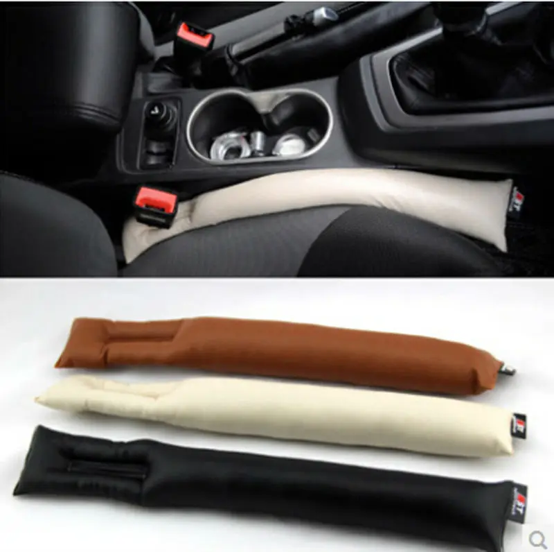 

Car Seat Gap Filler PU Leather Auto Seats Leak Stop Pad Soft Padding Spacer Holster Brown Black Beige High Quality Car-styling