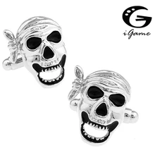 IGame Мода Скелет манжеты кнопка 2 цвета вариант Винтаж Череп дизайн качество Медь Материал
