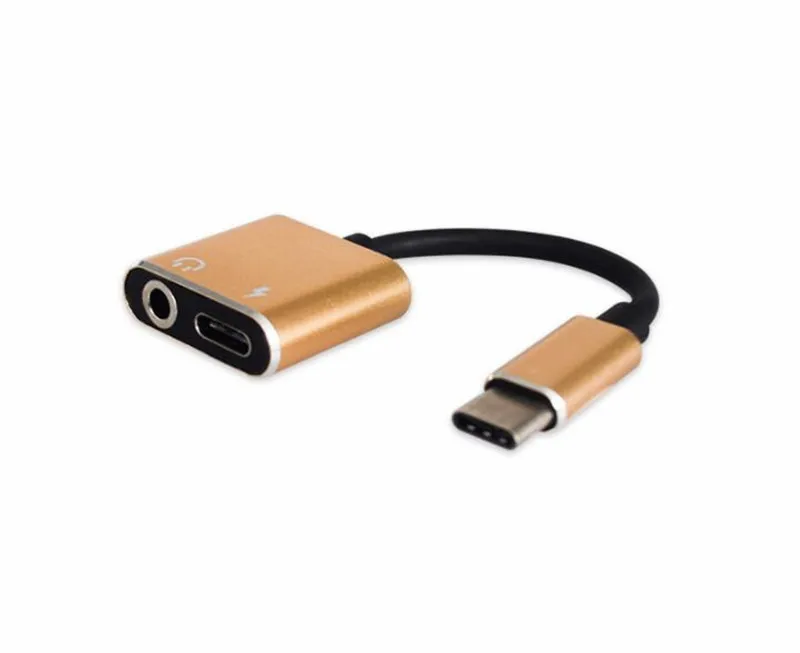USB Type C Audio Charging Adapter 2 in 1 Type C Male to 3 5mm Headphone Charging Converter For Huawei Mate 10 Pro