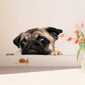 

1 PC 30*20 cm PVC Self-Adhesive Wall Stickers Cartoon Animal Dog Toilet Furniture Wallpaper Bedroom Living Room Mural Decals