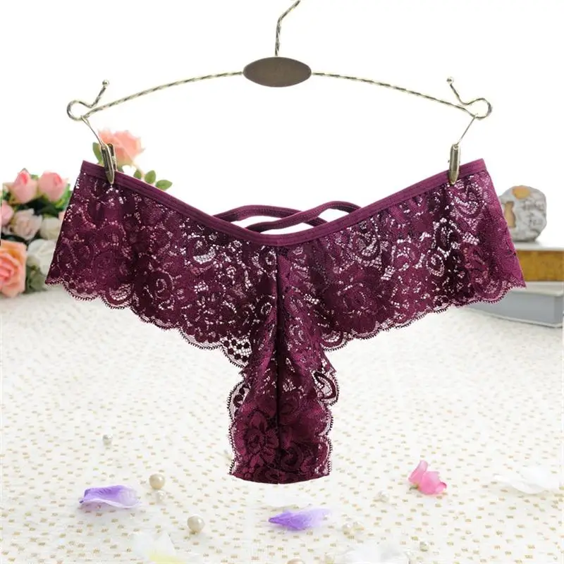 New Sexy Lace Thong Panties Good Elastic Underwear Women Mini G-string G String V Back Strappy Brazilian calcinha 2XL XL-S