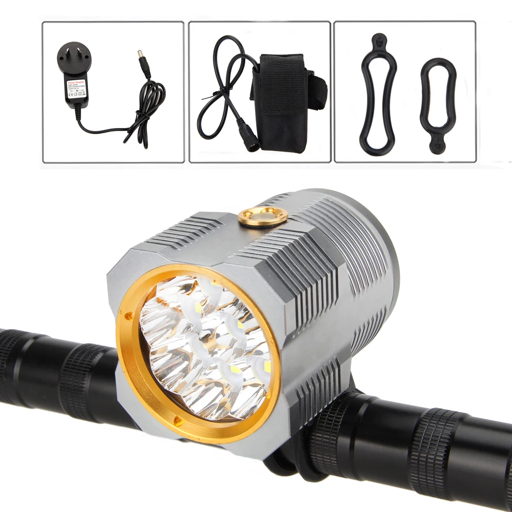 

18000Lm 9x XML R8 LED Head Front Bicycle Light Bike Headlamp+12000mAh+Charge