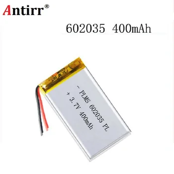 

Free shipping Polymer battery 400 mah 3.7 V 602035 smart home MP3 speakers Li-ion battery for dvr GPS mp3 mp4 cell phone speaker