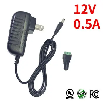 

Hot sale AC/DC Adapter 0.5A 6W Wall Mounted UL Listed AC100-240V to DC12V Power supply with 5.5/2.1 DC Female Connector to Screw