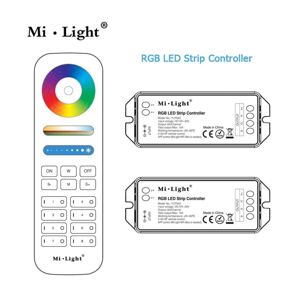 Mi light 2.4G RF Milight 8zones RGB Smart LED Remote Control System