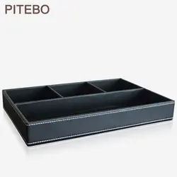 PITEBO 4-slot кожаный пенал для канцтоваров и мелких предметов Организатор лоток коробка для хранения ручка карандаш держатель дело Контейнер