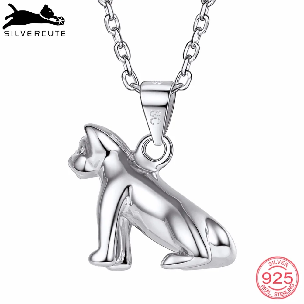 SILVERCUTE Аутентичные стерлингового серебра 925 прекрасная комнатная собачка подарок