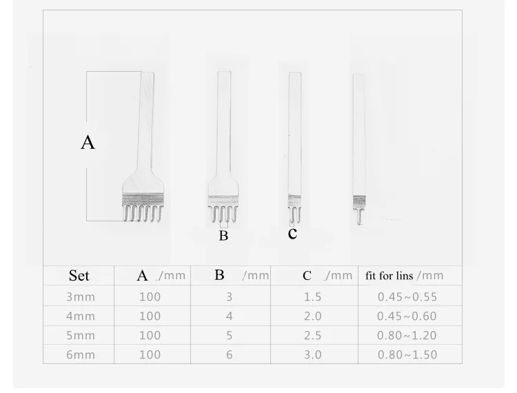 4 шт./компл. Кожа ремесло набор инструментов Нержавеющая сталь отверстие долото гравировки шить Удар Инструменты Kit 4 размера на выбор