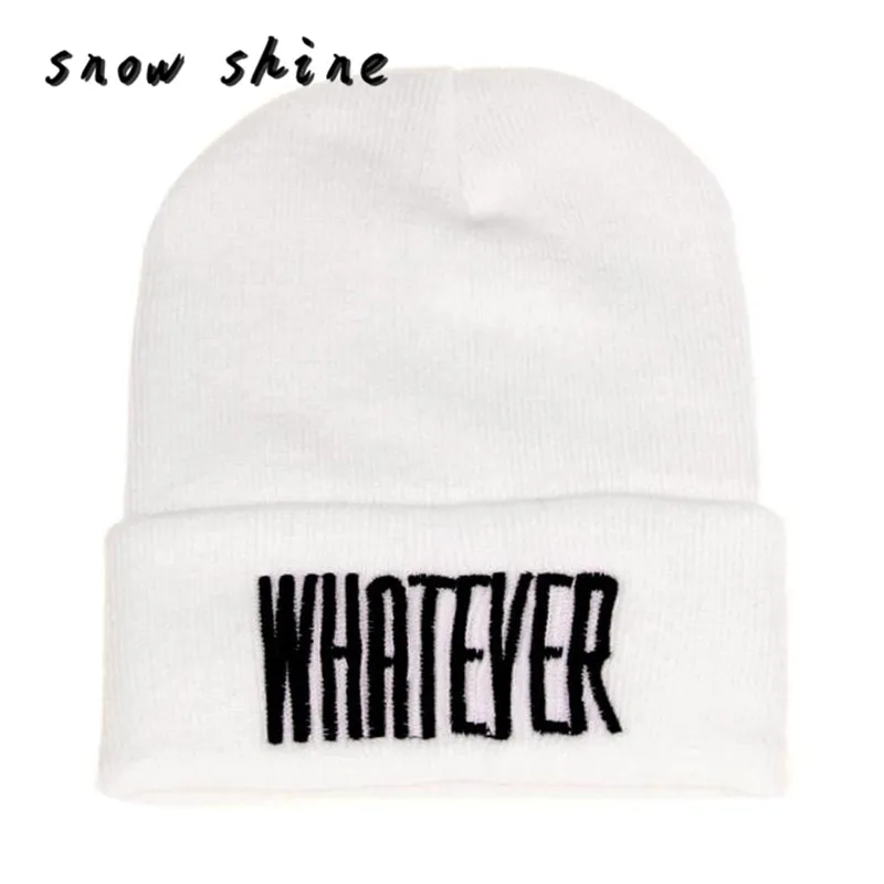 snowshine 2001 Winter Black Whatever Beanie Hat And Snapback Men And Women Cap FREE SHIPPING