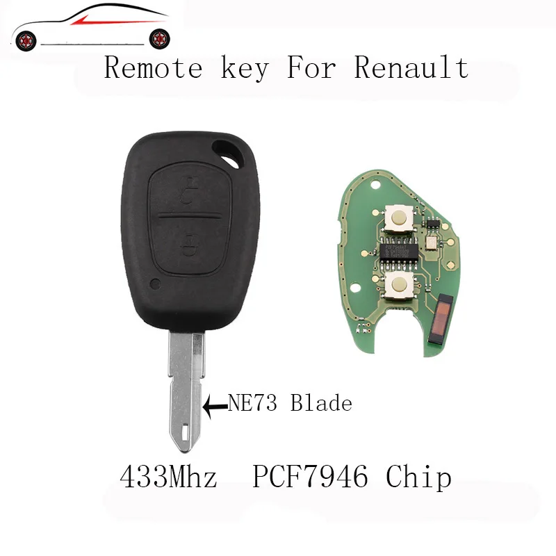 

GORBIN 2BT 433Mhz Remote Key for Renault VIVARO MOVANO TRAFFIC MASTER KANGOO NE73 Blade Transponder Chip PCF7946 Original Key
