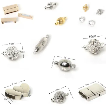 

1-10pcs Multi-size Silver Magnetic Clasps with Rhinestone Jewelry Making Necklace Bracelet DIY Jewelry Accessoires Findings