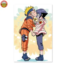 Картина по номерам художественная краска по номеру Наруто, маленькая девочка и маленький мальчик поцелуй Цифровая живопись DIY, рисунок на ткани di