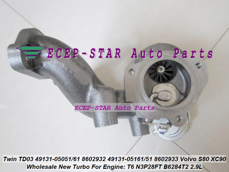 2 Twin TURBO TD03 49131-05051 49131-05061 8602932 49131-05161 49131-05151 8602933 For Volvo S80 XC90 T6 N3P28FT B6284T2 2.9L (1)