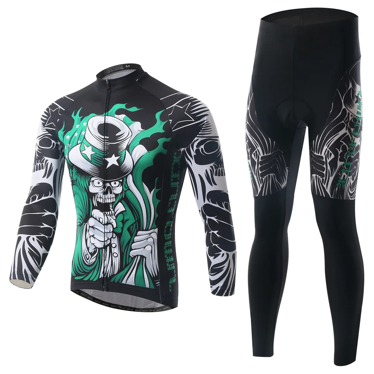 

Cycling Set Men Long Sleeve Jersey and Pants Wtih 3D Pad Necromancer Pattern Anti-sweat Bicicleta Bicycle Bike Set Ciclismo