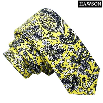 

HAWSON Men Paisley Necktie Fashion Floral Polyester 2 Inch Width Slim Ties For Gentlemen Party Business Clothing Accessory