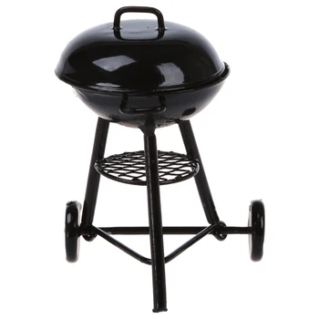 

FBIL-Dollhouse Picnic Grill - Dollhouse Miniature Kitchens Picnic Grill BBQ Cooking Oven Metal