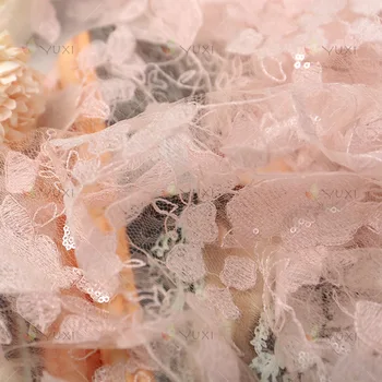 

Lace mesh bottom sequin embroidery fabric cloth