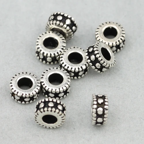 

Handmade 925 silver beads jewelry findings sterling spacers jewelry accessories beads sterling silver buddhist mala's spacers