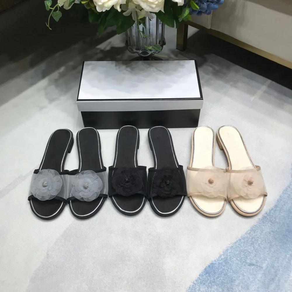 

Hot Summer Sweet Flower Slippers Shoes Woman Zapatos De Mujer Ladies Slides Casual Flats Designers Women Shoes Outside Slippers