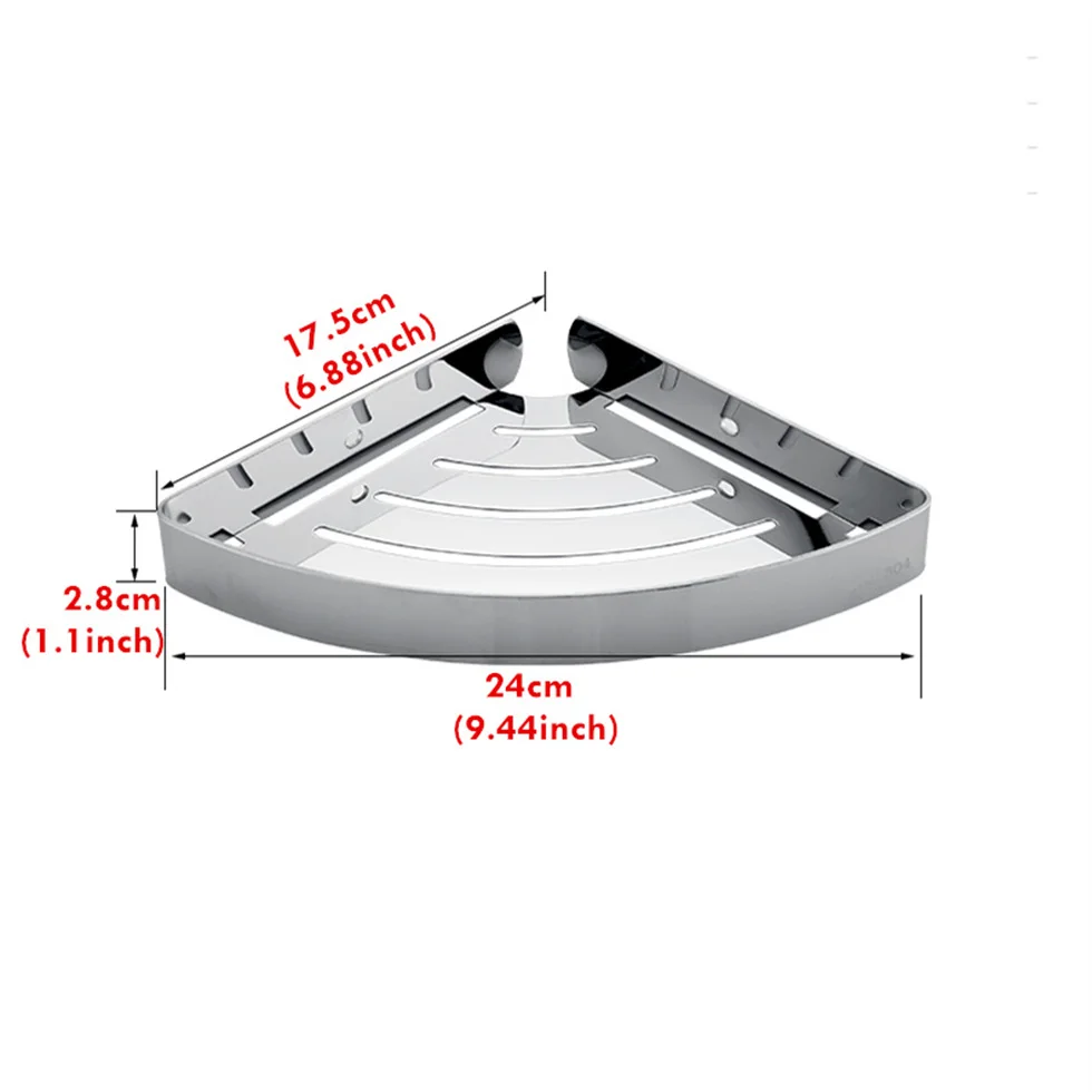 Угловая полка для ванной комнаты из нержавеющей стали SUS 304, настенные треугольные полки для ванной комнаты с крючками