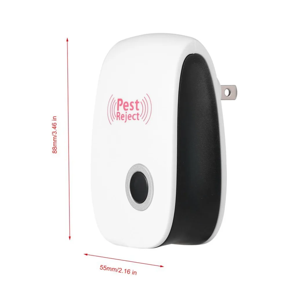 

US Plug White Electronic Ultrasonic Rechargeble Anti Mosquito Insect Pest Reject Mouse Repellent Repeller dropshipping