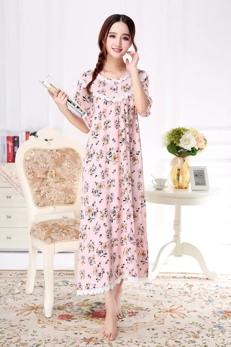 long cotton knit nightgowns